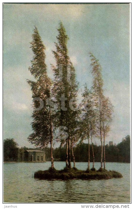 Palace park - Floating island on the White lake - Gatchina - 1973 - Russia USSR - unused - JH Postcards