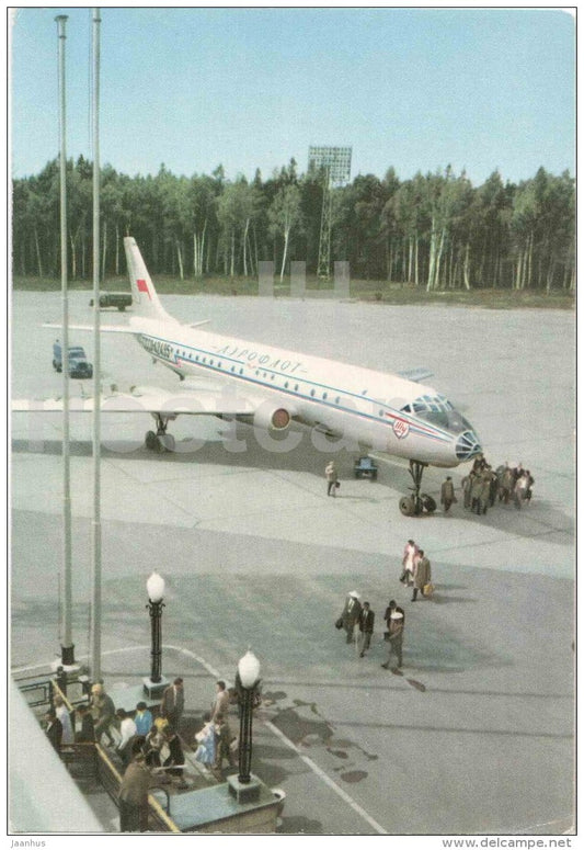Tu-104 the passenger turbojet - airplane - Aeroflot - Soviet aviation - Russia USSR - unused - JH Postcards