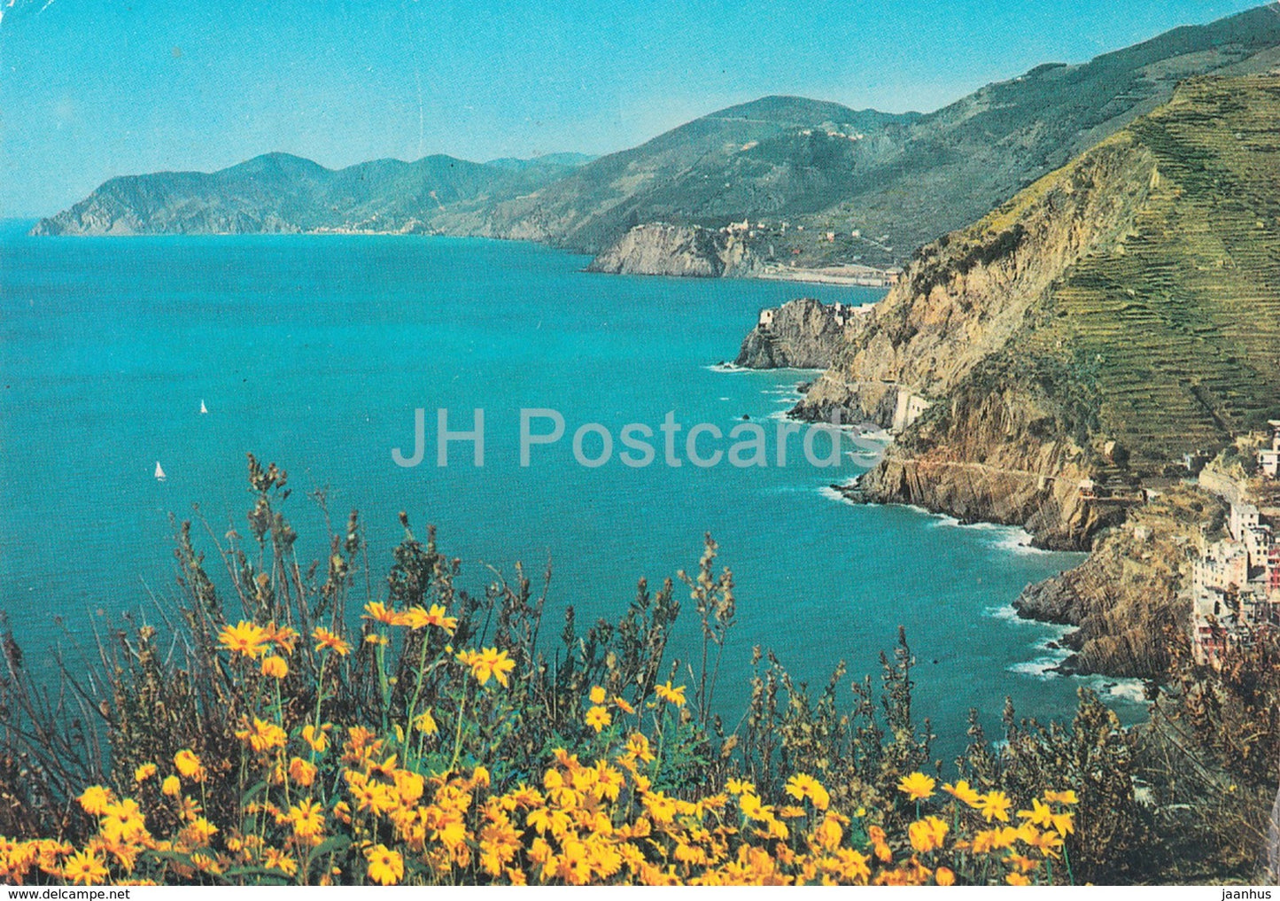 Costa Pittoresca delle Cinque Terre - coast - Italy - 1980 - used - JH Postcards