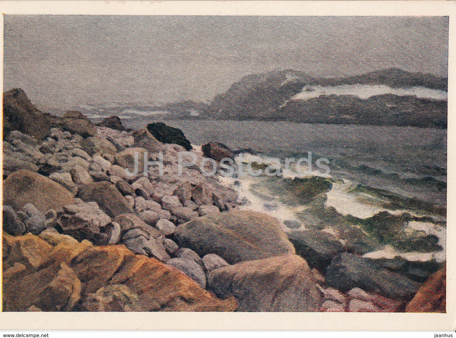 painting by I. Ruban - Spring at the shores of the Barents Sea - Russian art - 1955 - Russia USSR - unused - JH Postcards