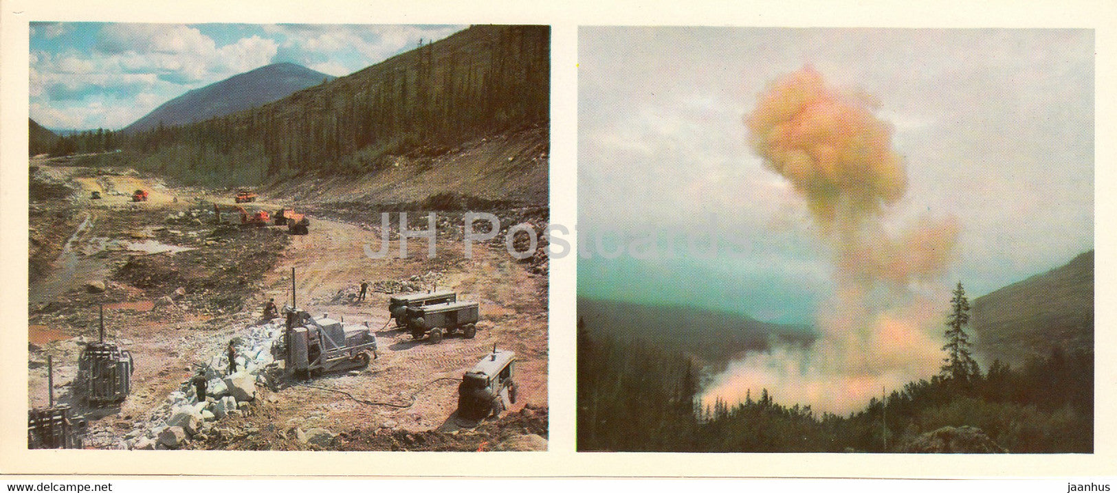 Davan pass - BAM - Baikal-Amur Mainline , construction of the railway - 1978 - Russia USSR - unused - JH Postcards