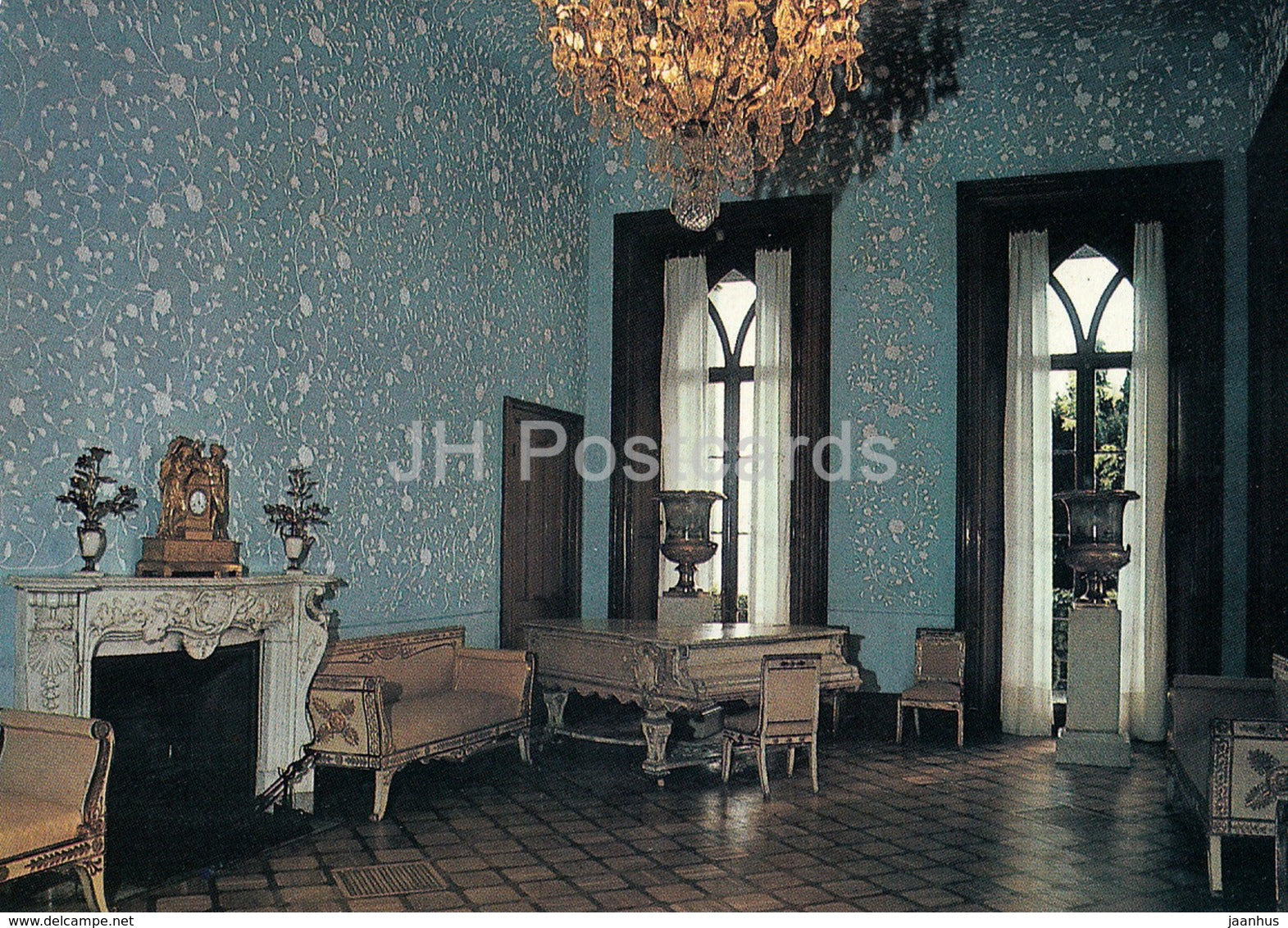 Alupka Palace Museum - Blue living room - interior - Crimea - Ukraine USSR - unused - JH Postcards