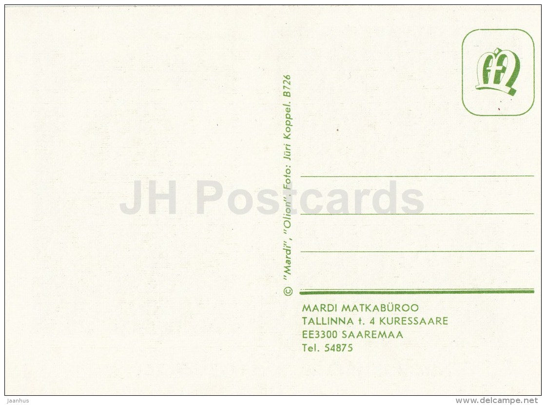 castle - aerial vew - Kuressaare - Saaremaa - 1990s - Estonia - unused - JH Postcards