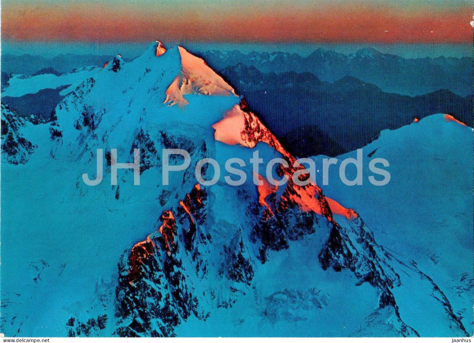 Abendgluhen am Piz Roseg 3942 m - 767 - Switzerland - unused - JH Postcards