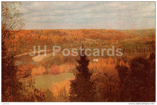 view from the Painter´s Hill - Sigulda - 1979 - Latvia USSR - unused - JH Postcards
