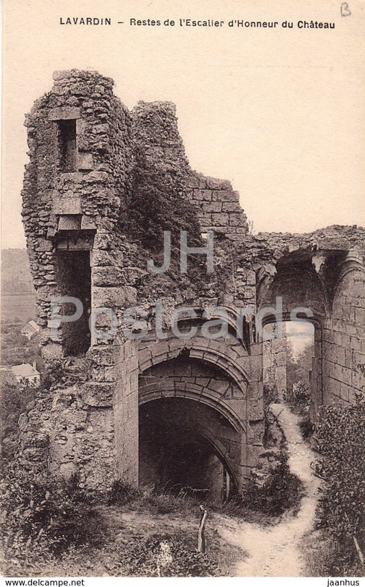 Lavardin - Restes de l'Escalier d'Honneur du Chateau - ruins - old postcard - France - unused - JH Postcards