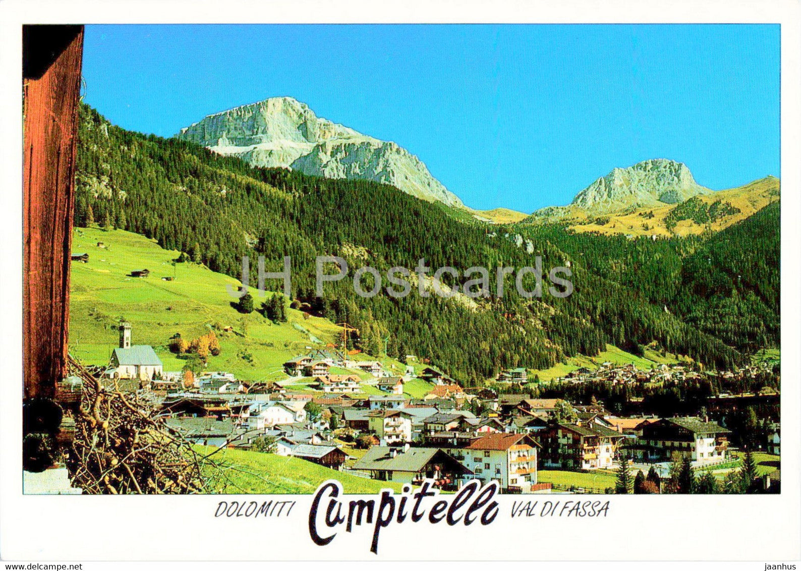 Campitello di Fassa - Dolomiti - Val di Fassa - Panorama verso il Sass Pordoi - Italy - unused - JH Postcards
