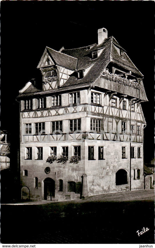 Nurnberg - Albrecht Durer Haus - old postcard - Germany - used - JH Postcards