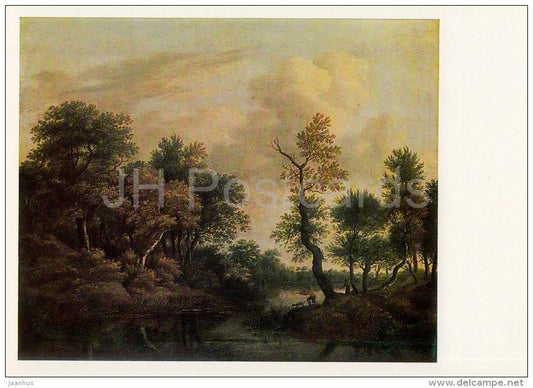 painting by Jacob van Ruisdael - Forest River , 1670s - Dutch art - 1983 - Russia USSR - unused - JH Postcards