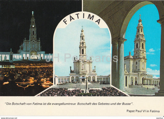 Fatima - A basilica e as arcadas - The basilica and the arcades - multiview - 484 - Portugal - unused - JH Postcards