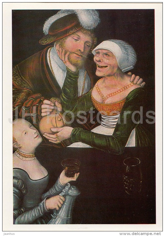 painting by Lucas Cranach the Elder - Procuress , 1548 -  German art - 1984 - Russia USSR - unused - JH Postcards