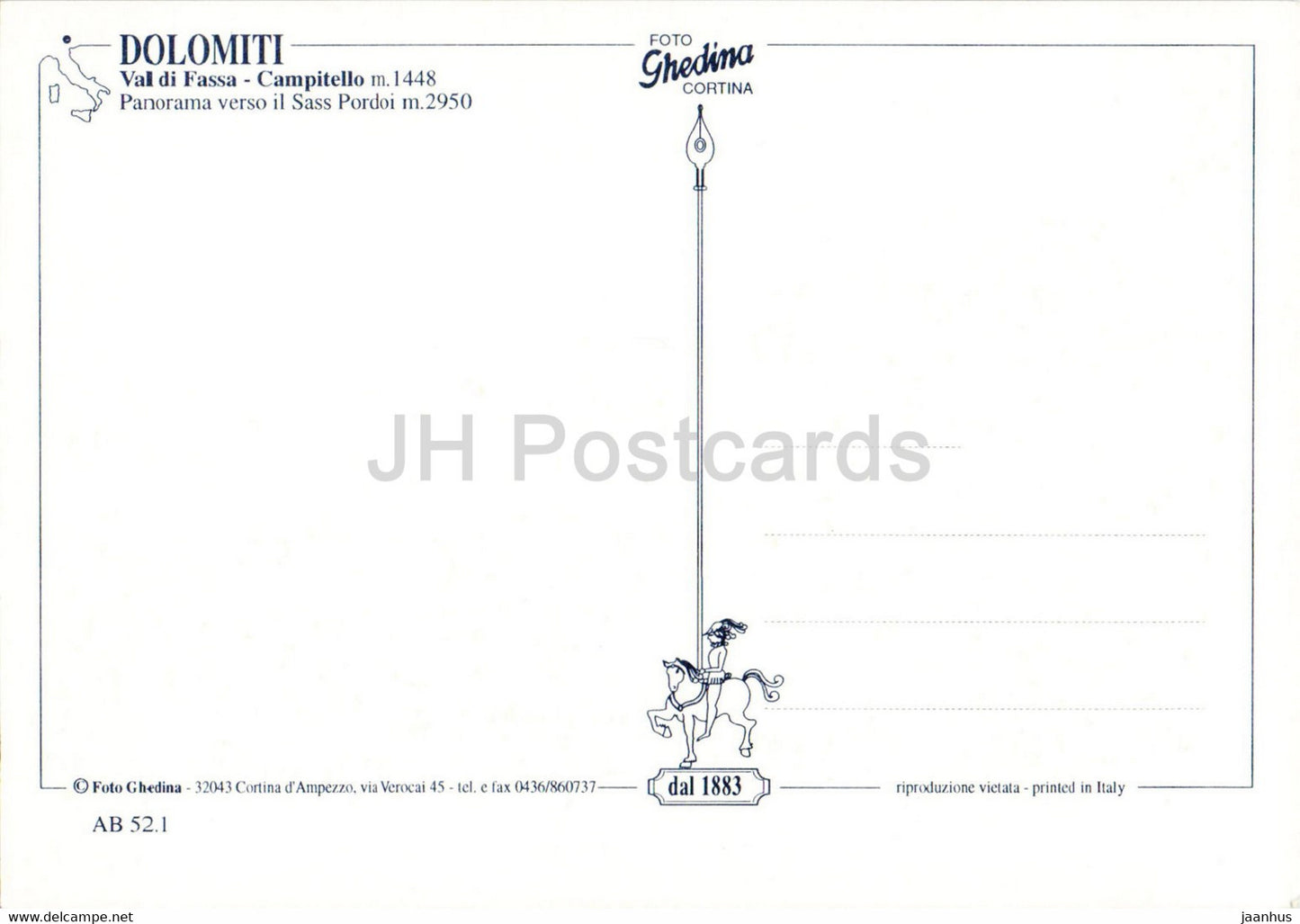 Campitello di Fassa - Dolomiti - Val di Fassa - Panorama verso il Sass Pordoi - Italy - unused