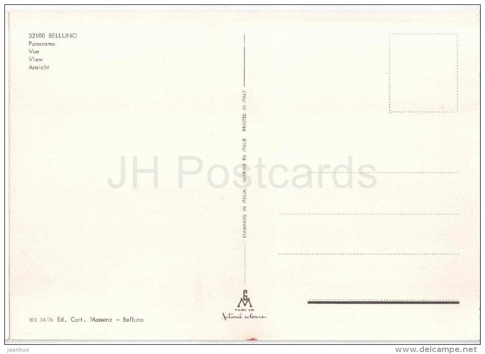 panorama - Belluno - Veneto - BEL 34/76 - 32100 - Italia - Italy - unused - JH Postcards