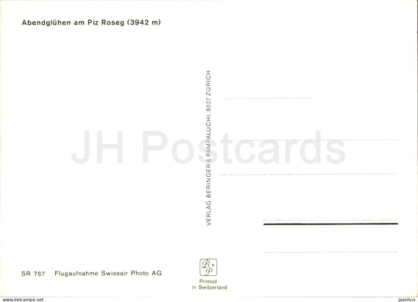 Abendgluhen am Piz Roseg 3942 m - 767 - Switzerland - unused