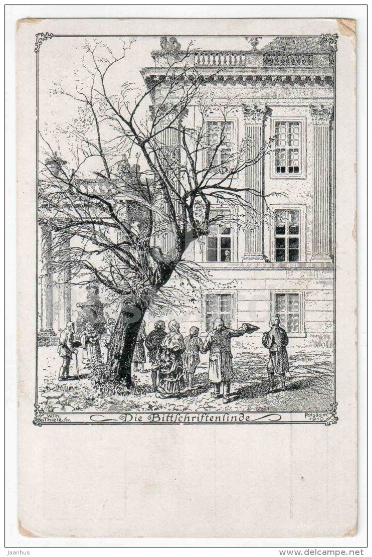 Die Bittschriftenlinde - Potsdam 1910 - illustration - Germany - old postcard - unused - JH Postcards