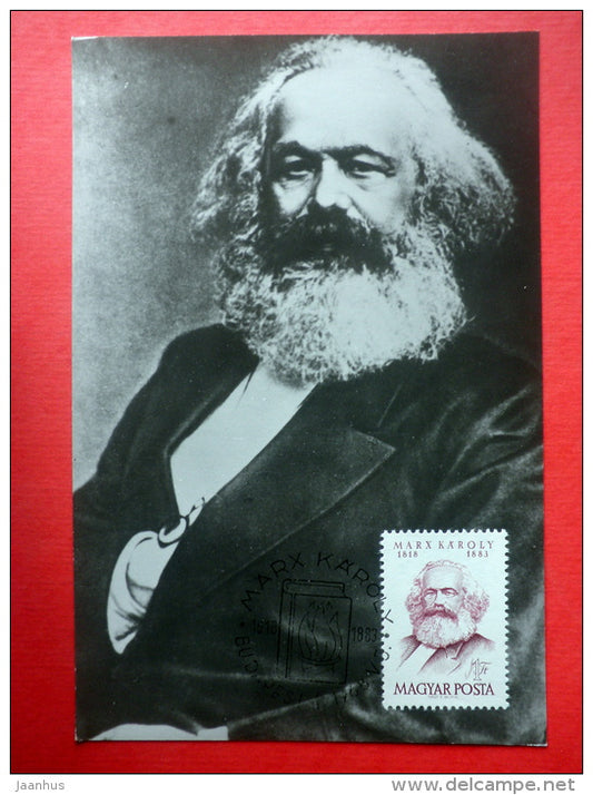 Maximum Card - Karl Marx - 1968 - Hungary - unused - JH Postcards