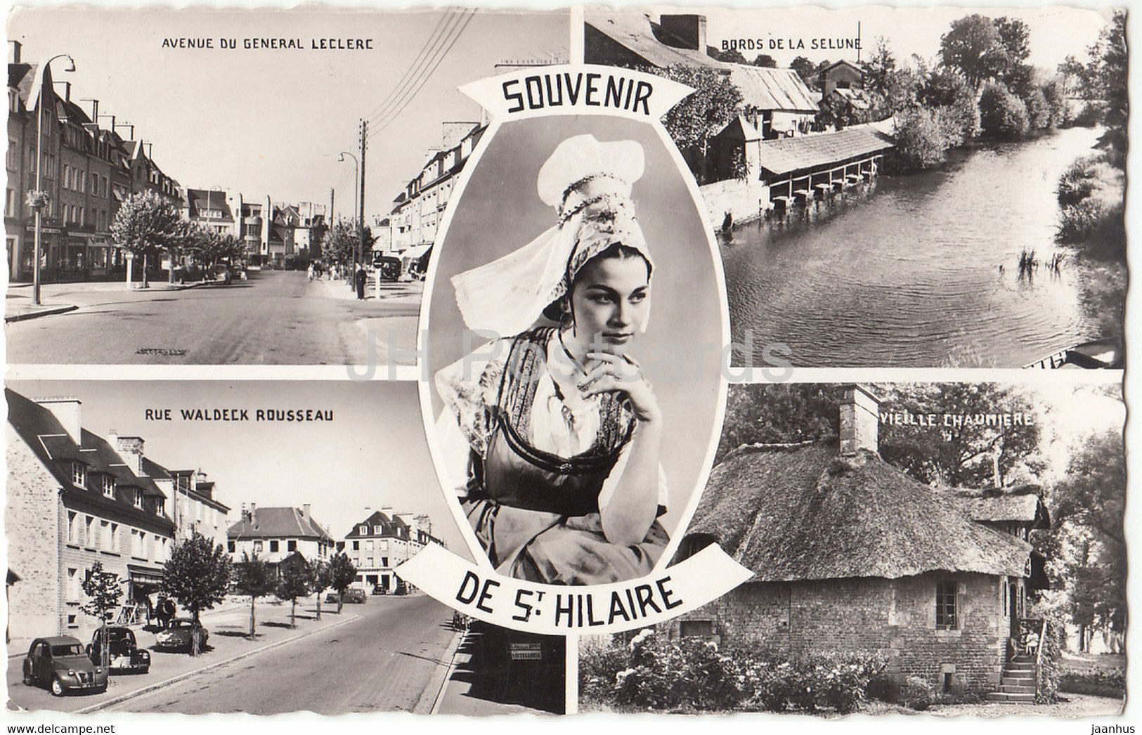 Souvenir de St Hilaire - Avenue de General Leclerc - Rue Waldeck Rousseau - France - used - JH Postcards