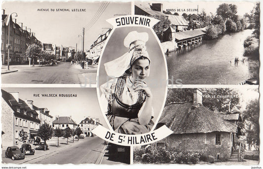 Souvenir de St Hilaire - Avenue de General Leclerc - Rue Waldeck Rousseau - France - used - JH Postcards