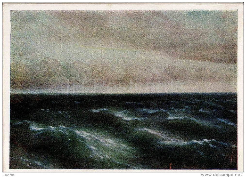 painting by I. Aivazovsky - Black Sea , 1881 - russian art - unused - JH Postcards