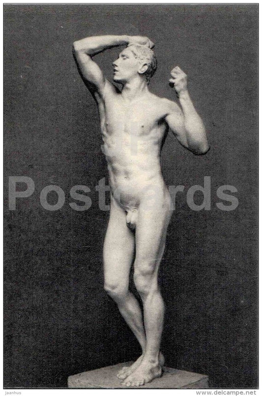 sculpture by Auguste Rodin - Bronze Age , 1876 - nude man - french art - unused - JH Postcards