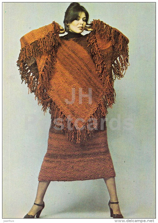 Set Jaspis - Weaving - Fashion - model - woman - 1979 - Poland - unused - JH Postcards