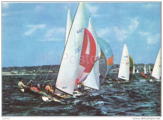 international class 470 - sailing boat - yacht racing - sport - 1978 - Estonia USSR - unused - JH Postcards