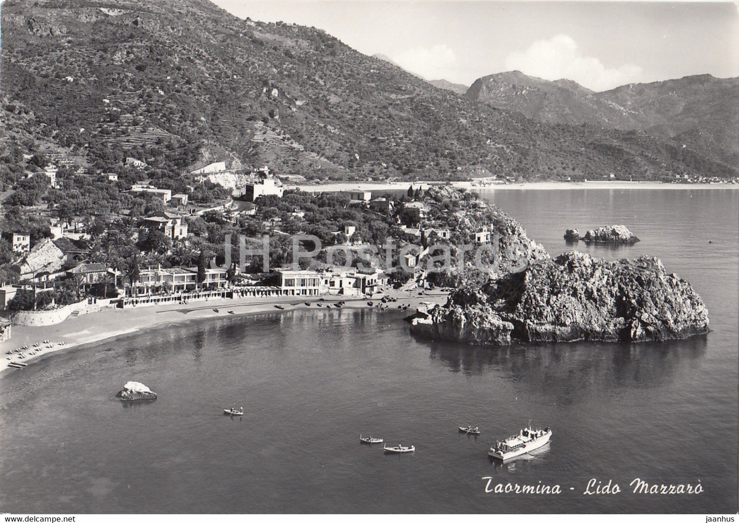Taormina - Lido Mazzaro - 1957 - old postcard - Italy - used - JH Postcards