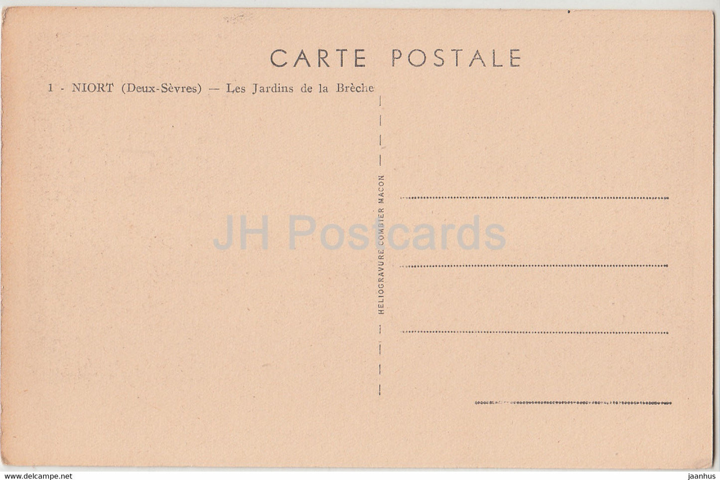 Niort - Les Jardins de la Breche - 1 - alte Postkarte - Frankreich - unbenutzt