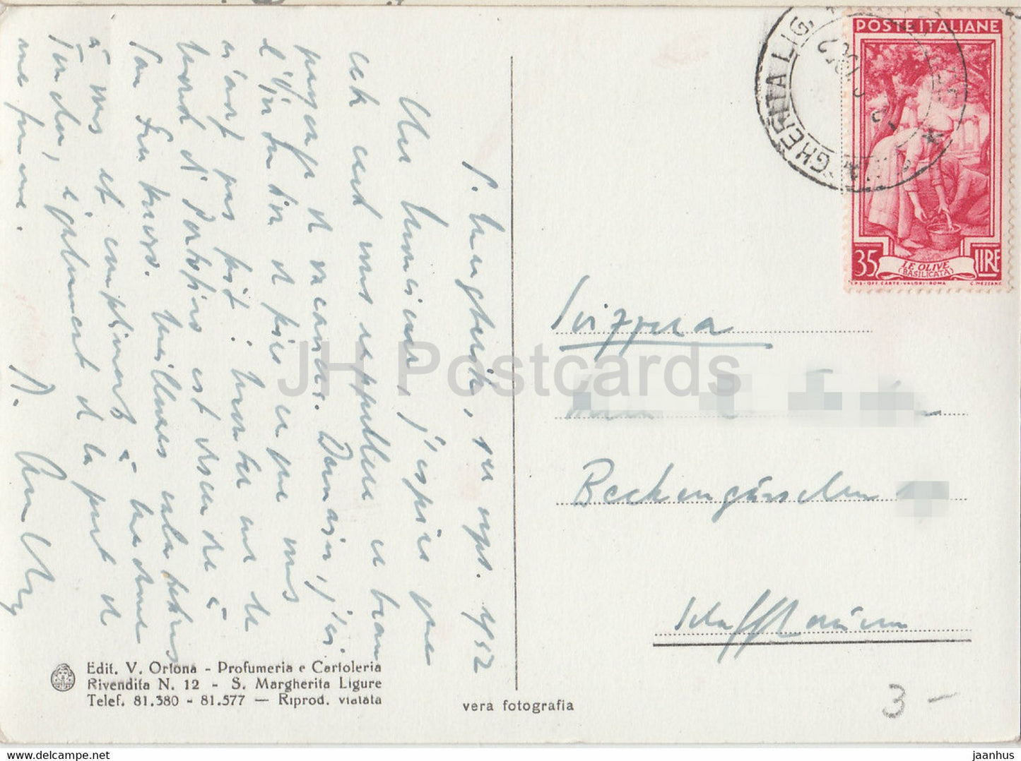 Portofino - 400 - old postcard - 1952 - Italy - used