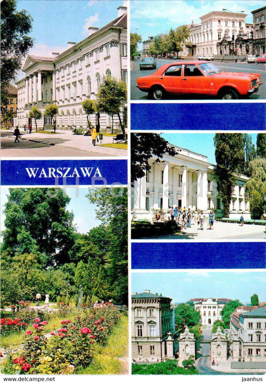 Warsaw - Warszawa - Palac Kazimierzowski - car - multiview - Poland - unused - JH Postcards