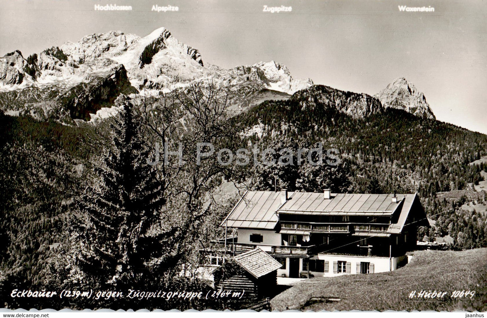 Eckbauer gegen Zugspitzgruppe - old postcard - Germany - unused - JH Postcards