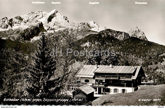 Eckbauer gegen Zugspitzgruppe - old postcard - Germany - unused - JH Postcards