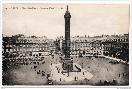 Place Vendome - 24 - Paris - France - unused - JH Postcards