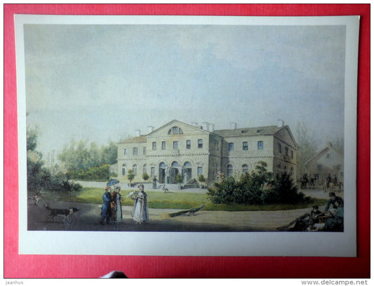 painting by I. Ivanov - Priyutino Mansion , 1825 - russian art - unused - JH Postcards