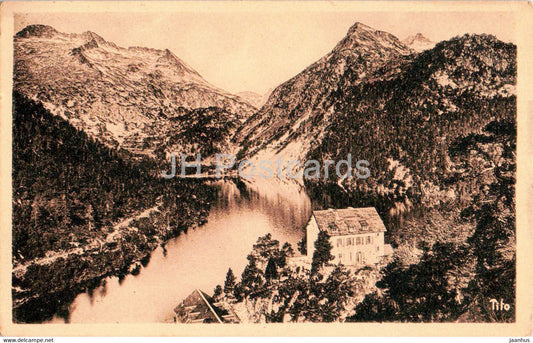 Lac d'Oredon - L'Hotellerie - Les Pyrenees - old postcard - 1935 - France - used - JH Postcards