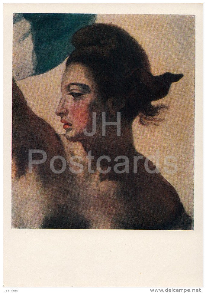 painting by Eugene Delacroix - Liberty Leading the People (fragment) - French art - 1959 - Russia USSR - unused - JH Postcards