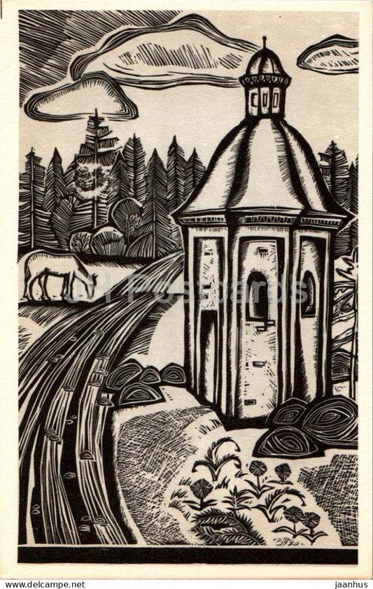Solovki - Road to the Rebold - graphics by V. Presnyakov - 1969 - Russia USSR - unused - JH Postcards