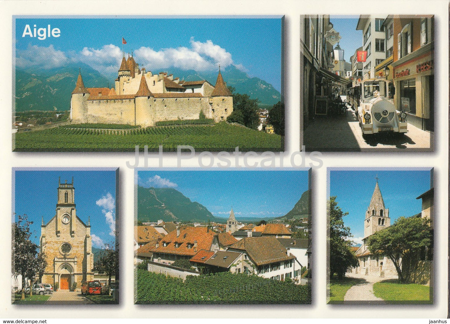 Aigle - castle - church - 23557 - Switzerland - unused - JH Postcards