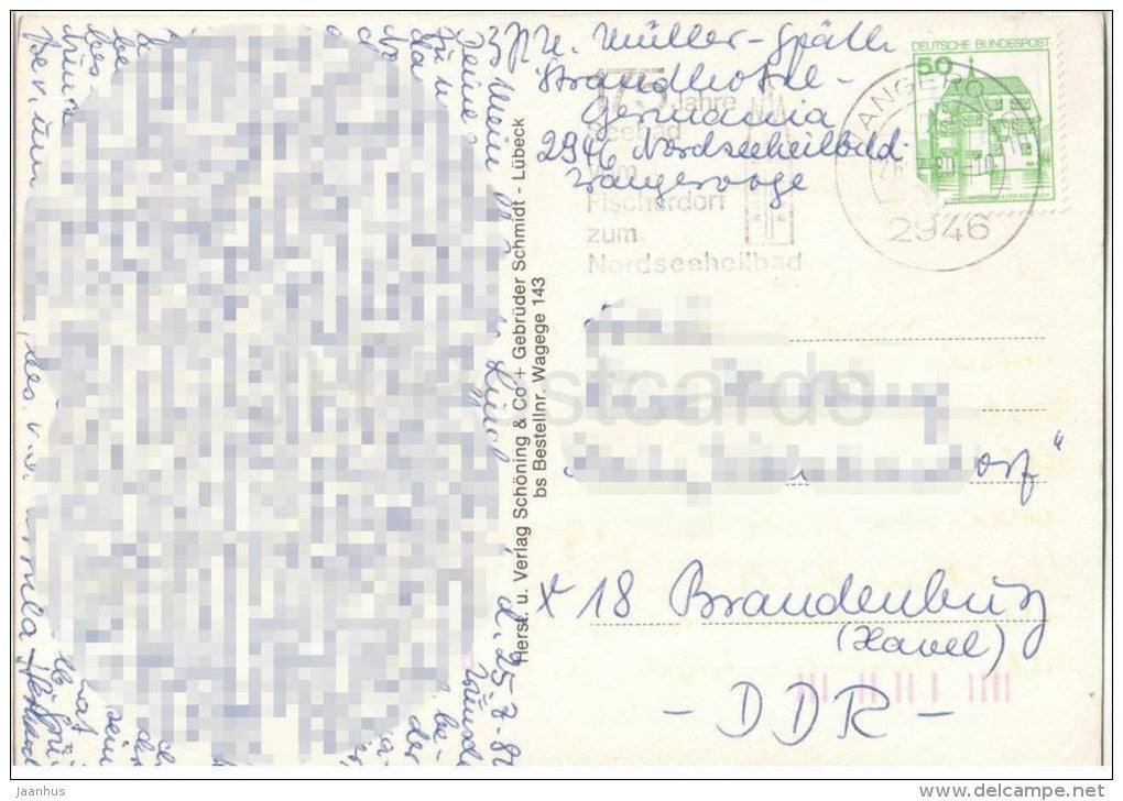 Nordseeheilbad Wangerooge - Rund um den Pudding - Strand- beach - 8591 - Germany - 1980 gelaufen - JH Postcards