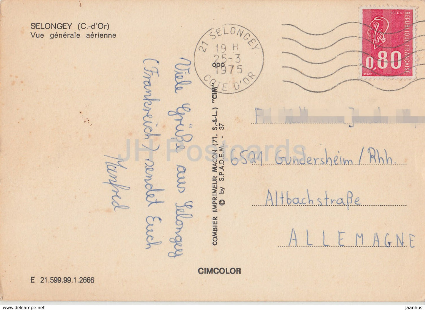 Selongey - Vue Generale aerienne - 1975 - France - used