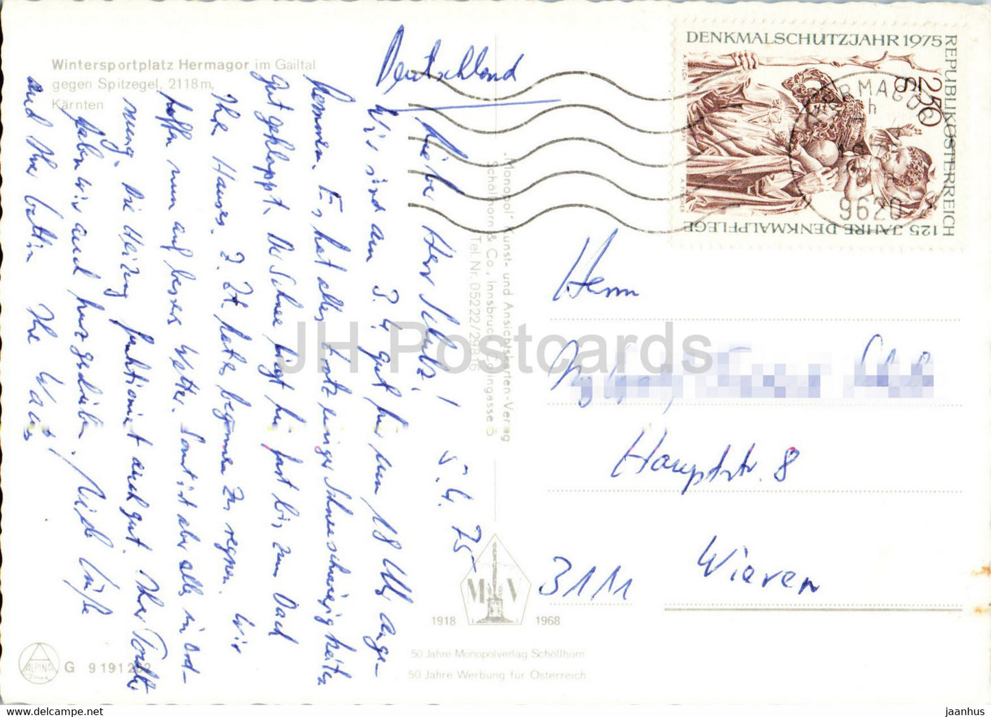Wintersportplatz Hermagor im Gailtal gegen Spitzegel 2118 m - 1975 - Autriche - occasion