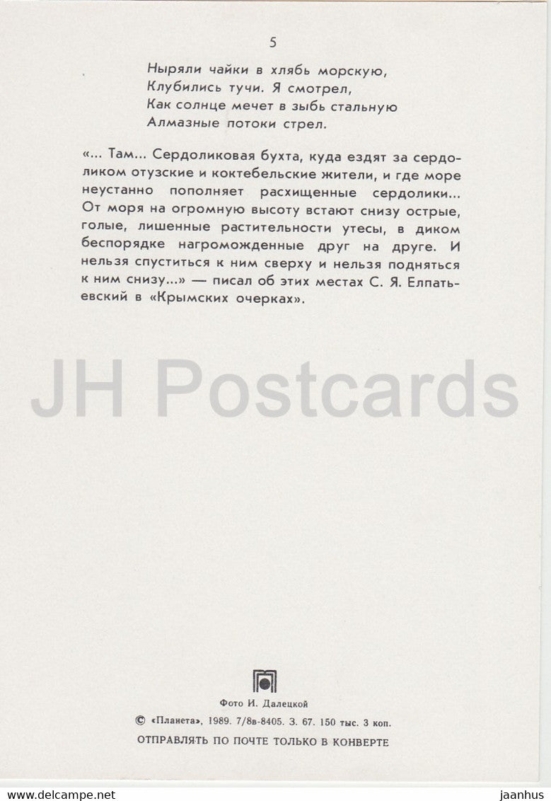 Karadag - Serdolikovaya Bay - birds - seagull - Crimea - 1989 - Ukraine USSR - unused