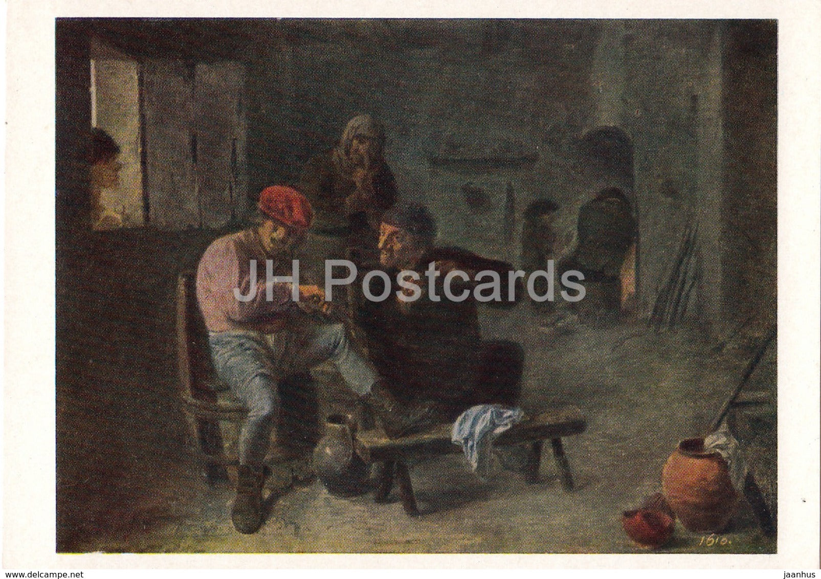 painting by Adriaen Brouwer - Scene in the Tavern - Flemish art - 1961 - Russia USSR - unused - JH Postcards
