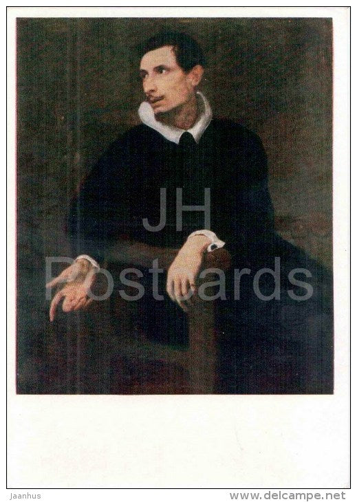 painting by Anthony van Dyck - Portrait of a Man - flemish art - unused - JH Postcards
