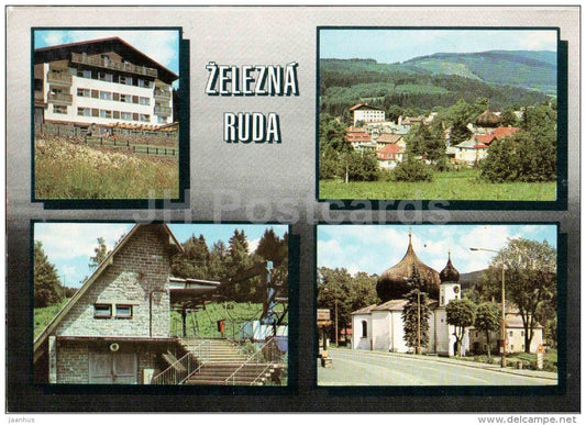 Zelezna Ruda - architecture - church - Czechoslovakia - Czech - used 1987 - JH Postcards