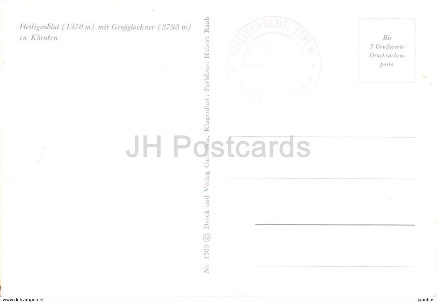 Heiligenblut 1370 m - Grossglockner 3798 m in Karnten - Austria - unused