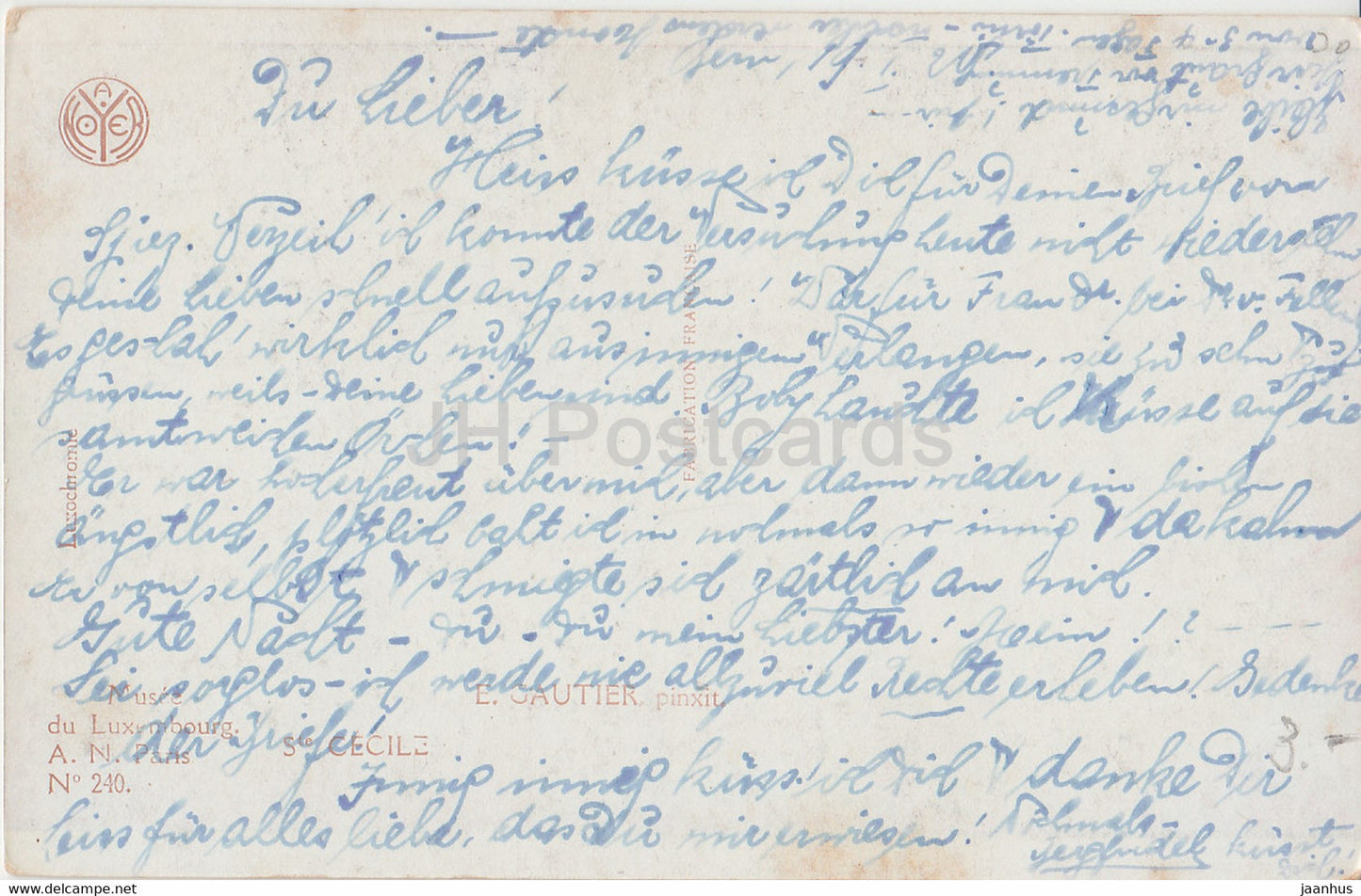 tableau de E. Gautier - Ste Cécile - 240 - Art français - carte postale ancienne - France - occasion