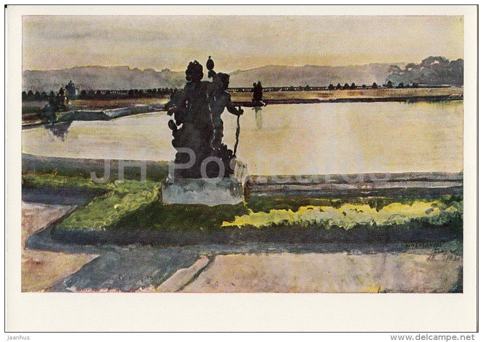painting by A. Benois - Pond at Versailles , 1905 - Russian art - 1967 - Russia USSR - unused - JH Postcards