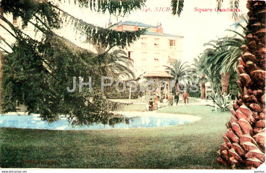 Nice - Square Gambetta - 146 - old postcard - 1908 - France - used - JH Postcards