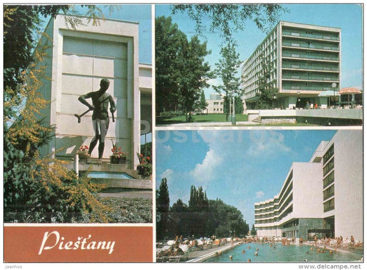 Thermia palác - Spa houses Balnea Palace and Balnea Esplanade - Piestany - Czechoslovakia - Slovakia - used 1985 - JH Postcards